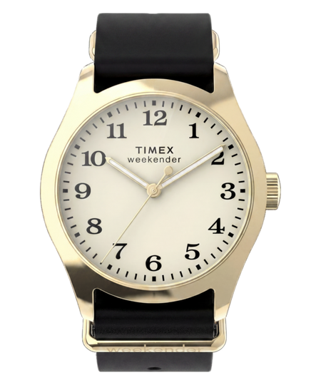 Timex Weekender® New England 34mm Leather Strap Watch