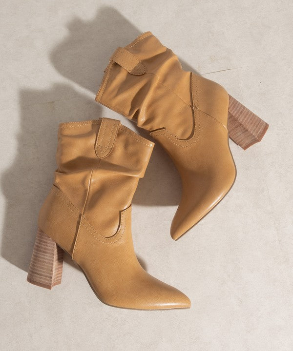 Oasis Society Mavis Western Style Slouch Bootie, Tan