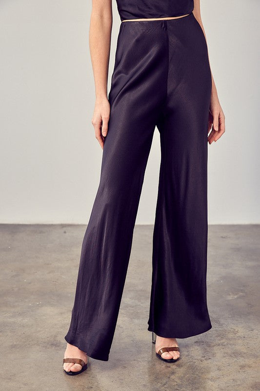 Reiss Mae Satin Flare Trousers | REISS USA