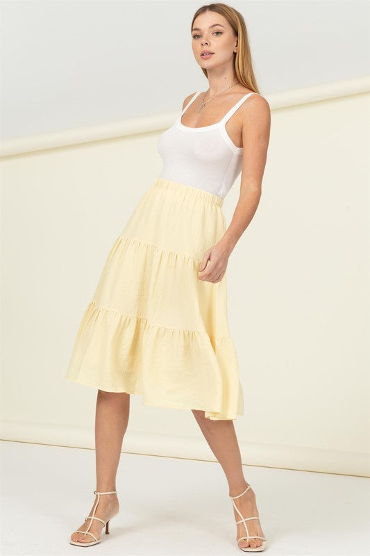 Hyfve Call It a Day Tiered Midi Skirt