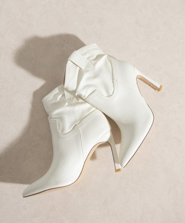 Oasis Society Kate Slim Heel Western Booties, White