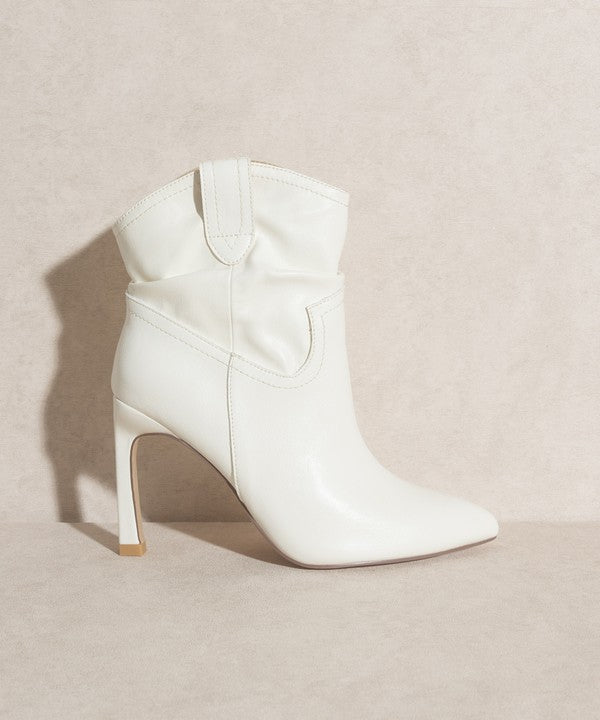 Oasis Society Kate Slim Heel Western Booties, White