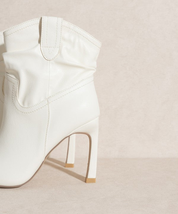 Oasis Society Kate Slim Heel Western Booties, White