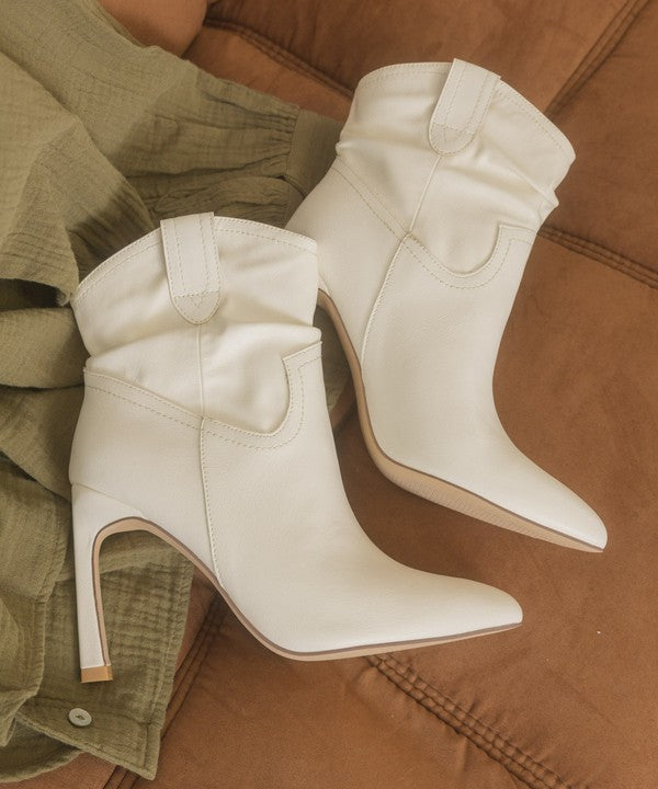 Oasis Society Kate Slim Heel Western Booties, White