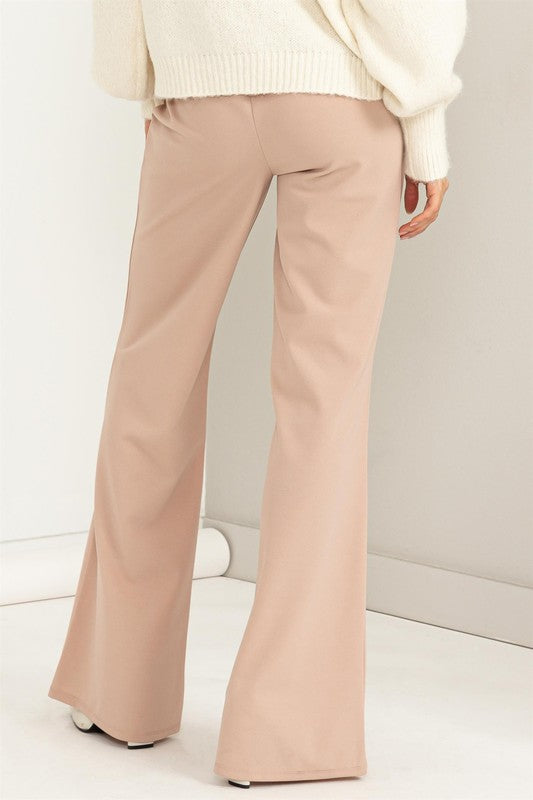 Hyfve High-Waisted Tie-Front Flared Pants