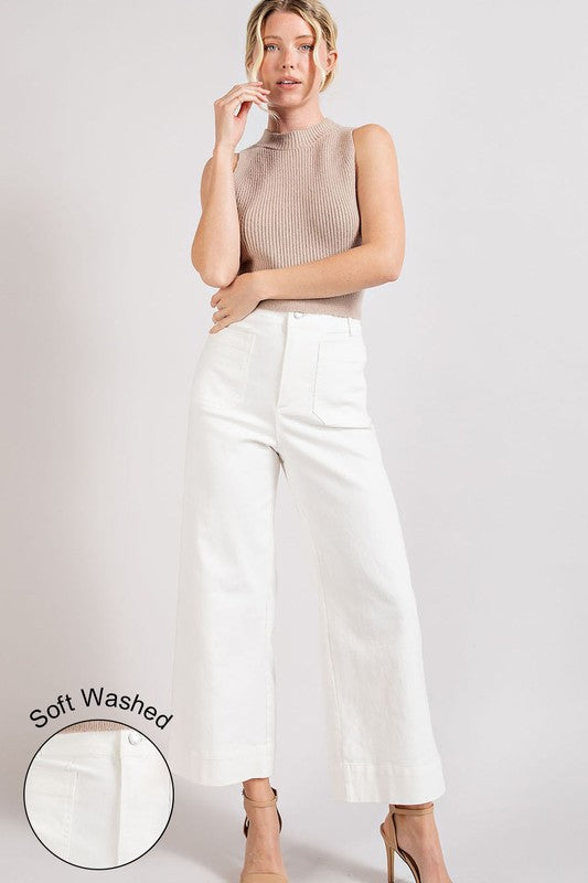 ee:some Soft Washed Wide Leg Pants