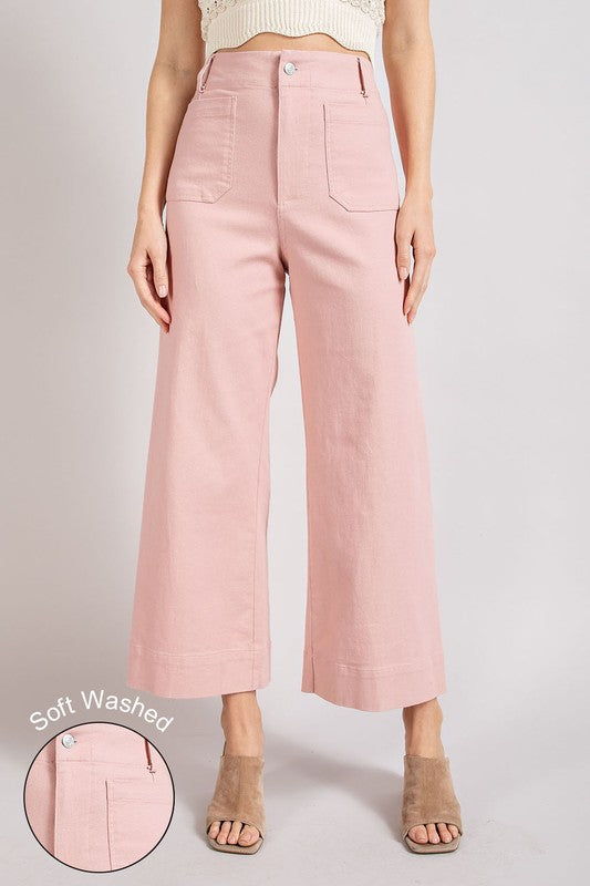 ee:some Soft Washed Wide Leg Pants