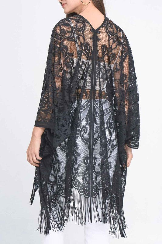 Lace Fringed Kimono