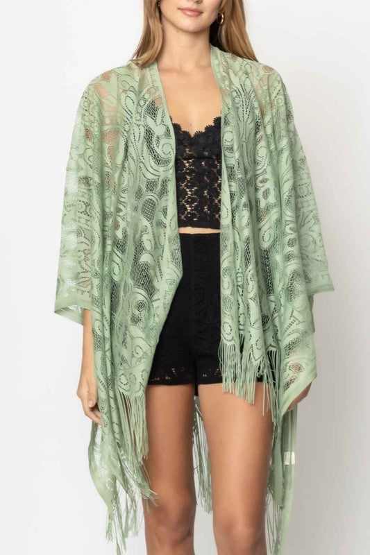 Lace Fringed Kimono