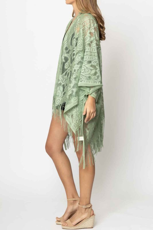 Lace Fringed Kimono