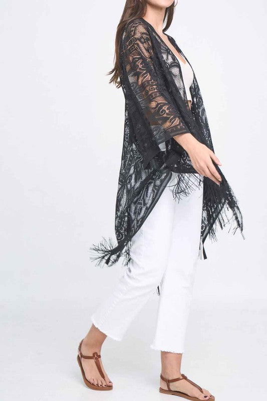 Lace Fringed Kimono