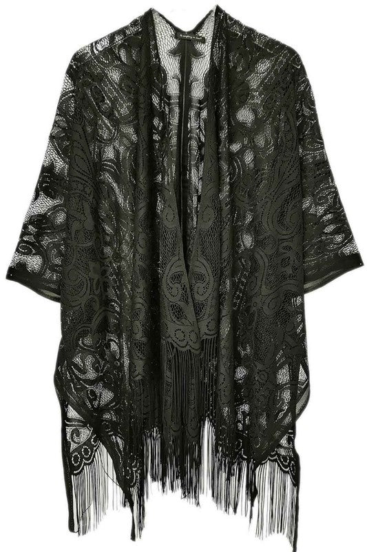 Lace Fringed Kimono