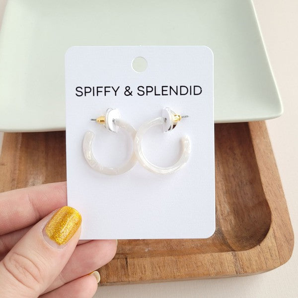 Spiffy & Splendid Cam Mini Hoops - Pearl