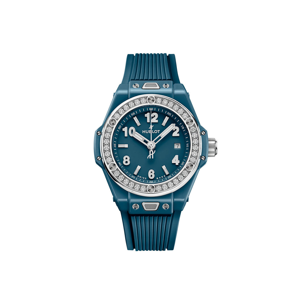 Unworn Big Bang One Click Petrol Blue Ceramic Diamonds 33, 485.ES.5171.RX.1204