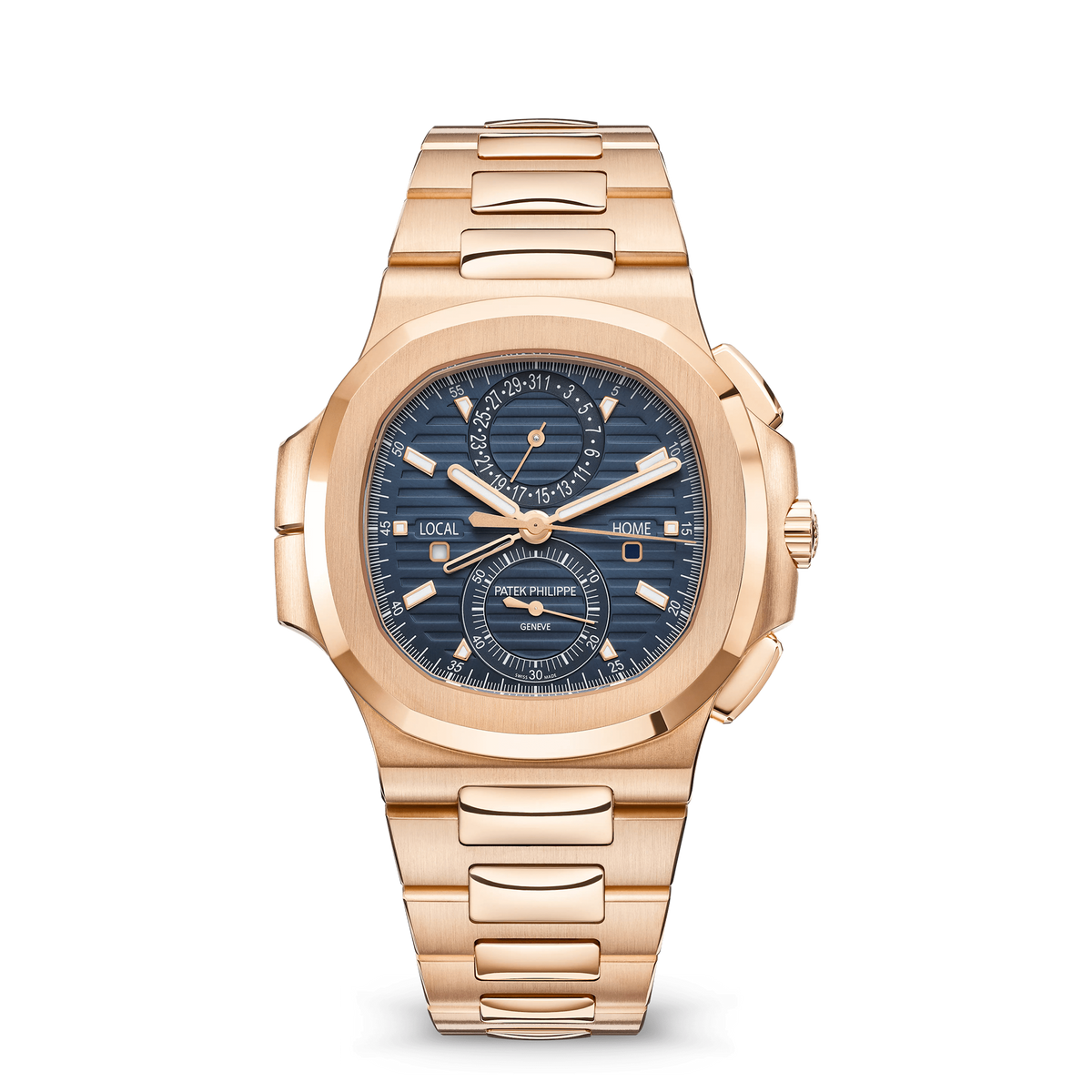 Nautilus Travel Time Chronograph Watch, 18k Rose Gold, 40,5 mm