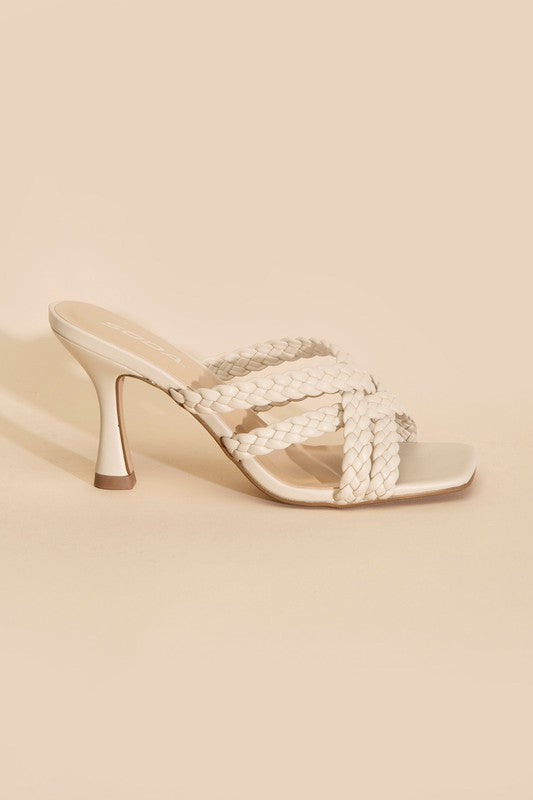 SODA Kellan Double Cross Braided Strappy Heels