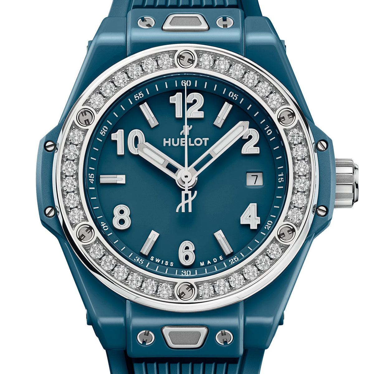 Unworn Big Bang One Click Petrol Blue Ceramic Diamonds 33, 485.ES.5171.RX.1204, photo 2