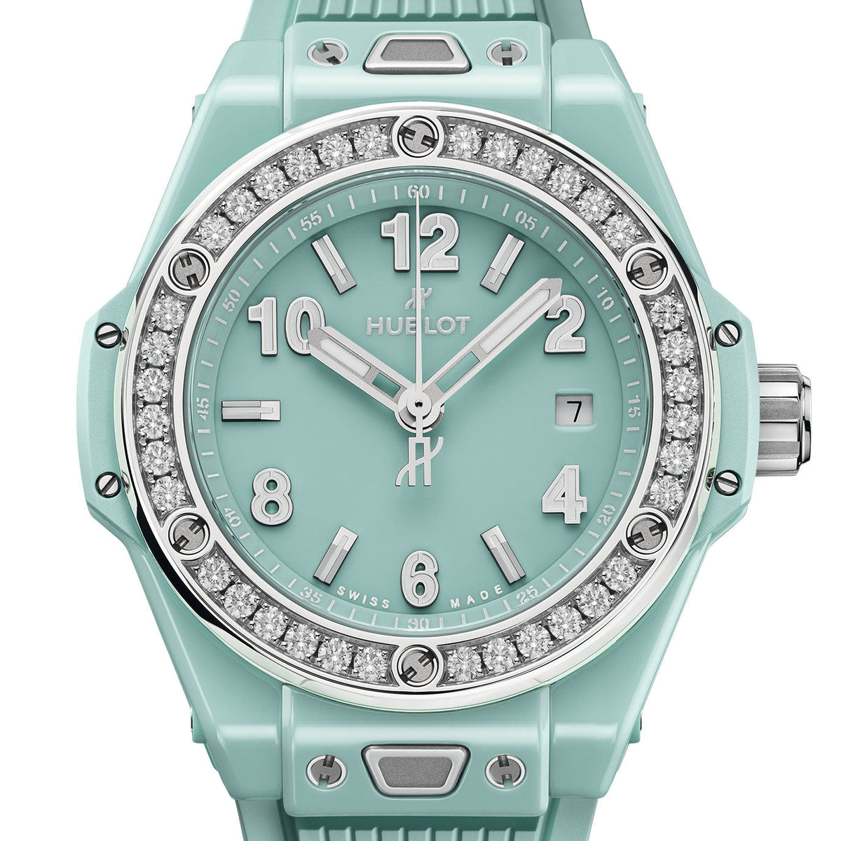 Unworn Big Bang One Click Mint Green Ceramic Diamonds 33, 485.GS.5271.RX.1204, photo 2