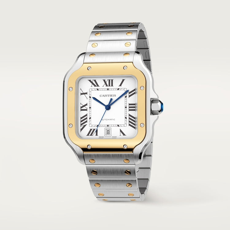 Unworn Santos, Stainless Steel and 18k Yellow Gold, 39.8mm, photo 3