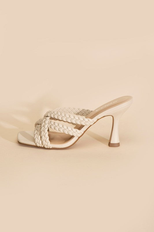 SODA Kellan Double Cross Braided Strappy Heels