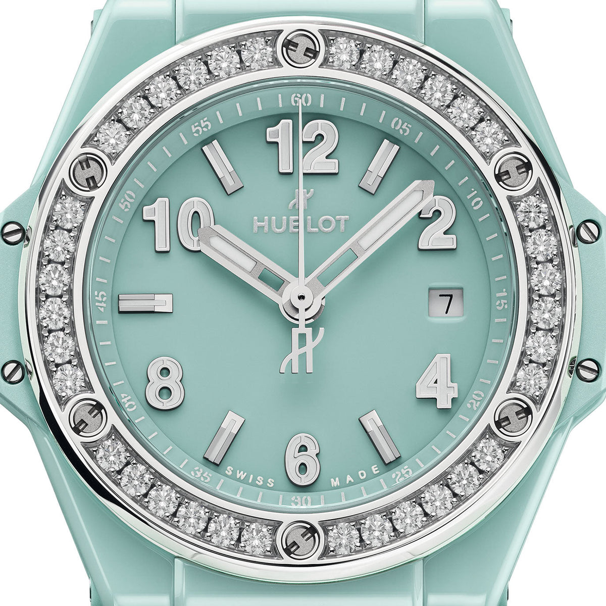 Unworn Big Bang One Click Mint Green Ceramic Diamonds 33, 485.GS.5271.RX.1204, photo 3