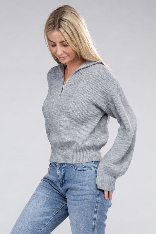 Ambiance Apparel Easy-Wear Half-Zip Pullover Sweater