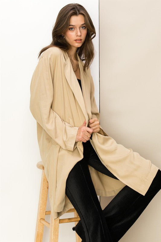 Hyfve Button-Front Oversized Lightweight Coat