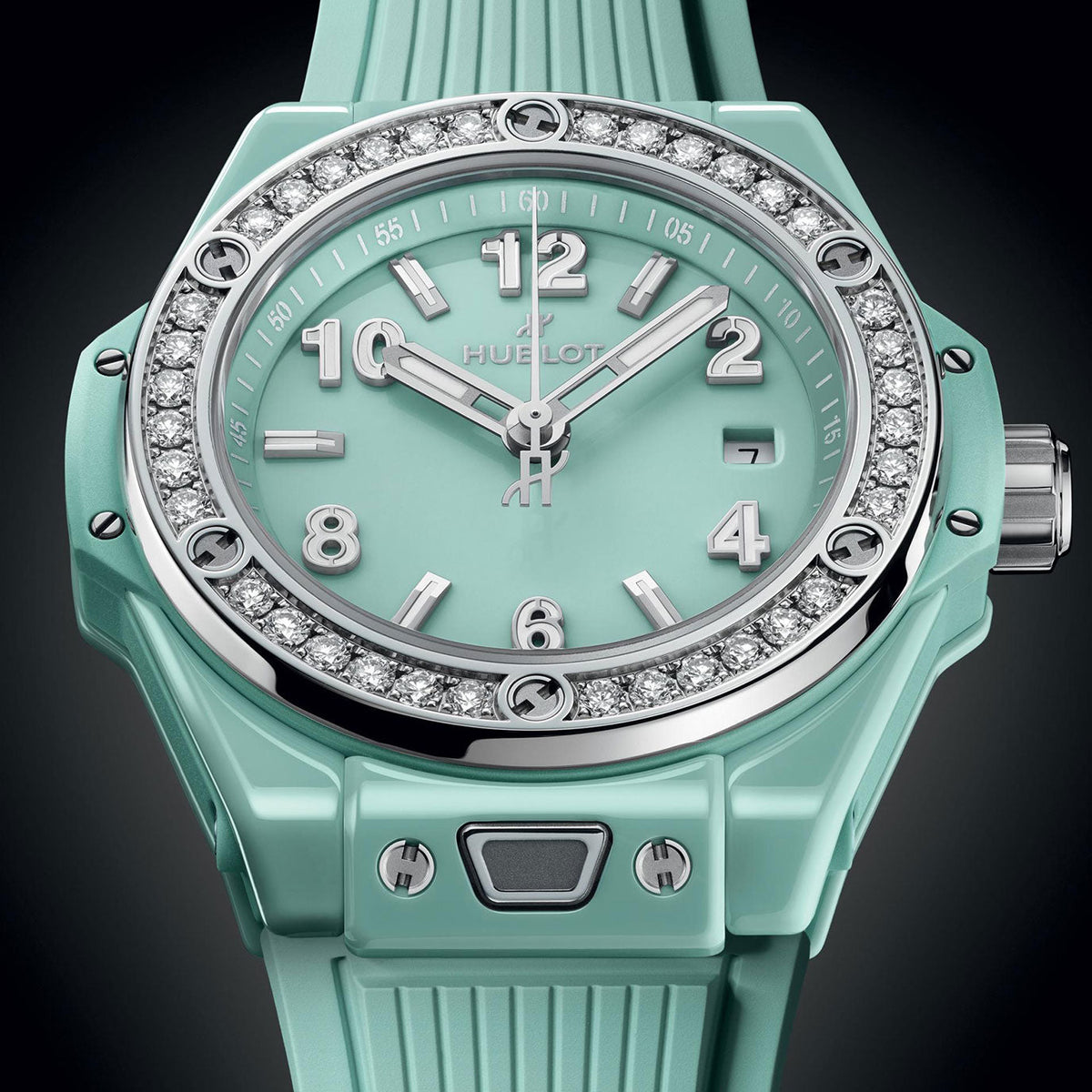 Unworn Big Bang One Click Mint Green Ceramic Diamonds 33, 485.GS.5271.RX.1204, photo 4