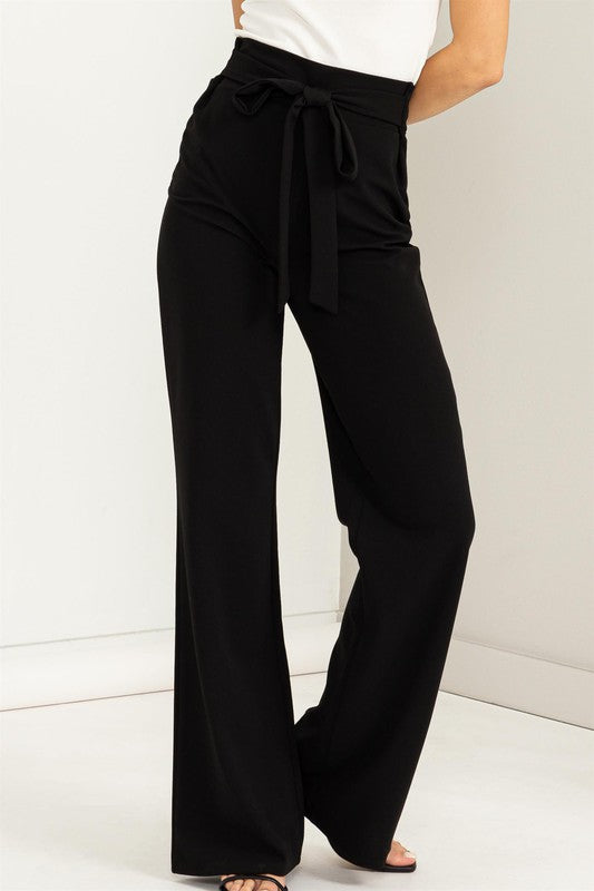 Hyfve High-Waisted Tie-Front Flared Pants