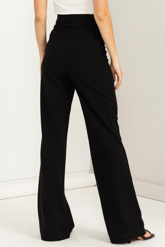 Hyfve High-Waisted Tie-Front Flared Pants