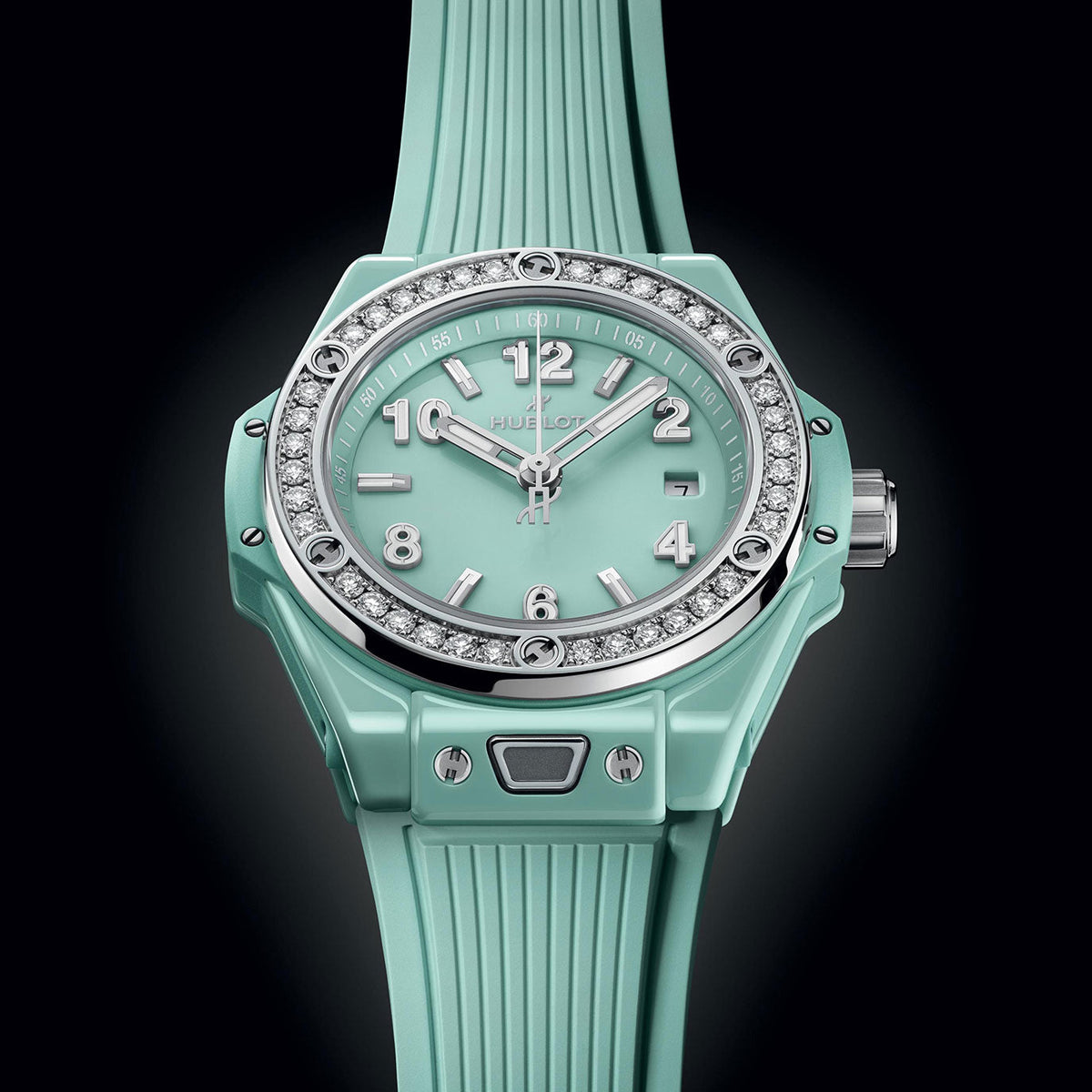 Unworn Big Bang One Click Mint Green Ceramic Diamonds 33, 485.GS.5271.RX.1204, photo 5