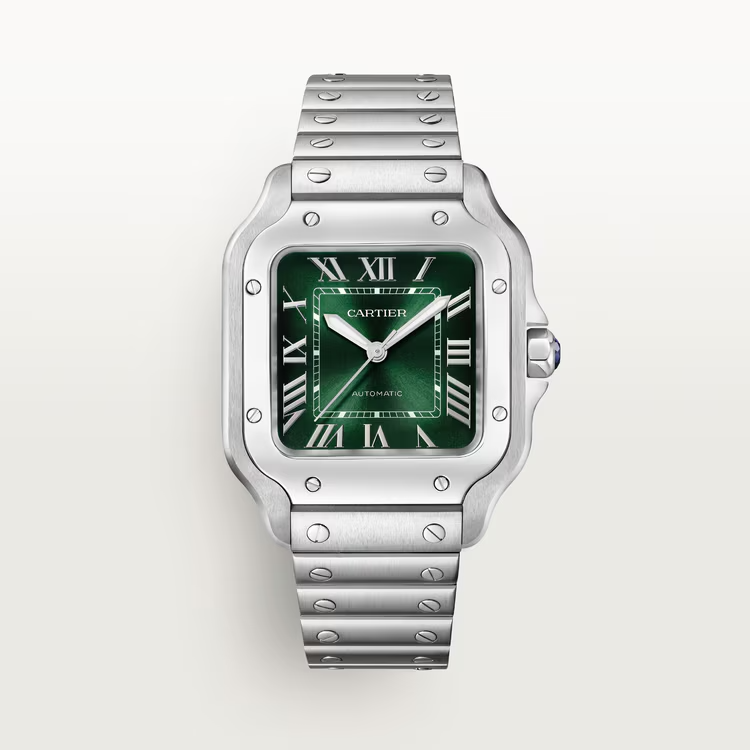 Unworn Santos, Stainless Steel, 41.9mm x 35.1mm
