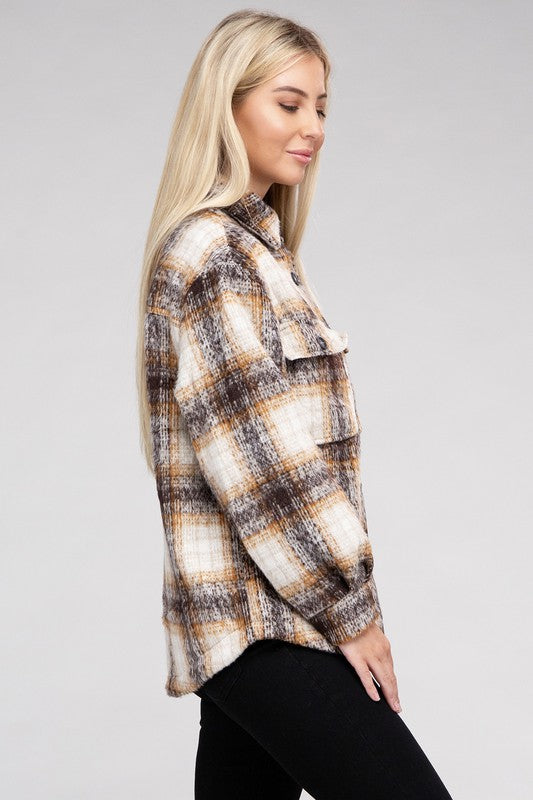 Ambiance Apparel Cozy Plaid Flannel Shacket