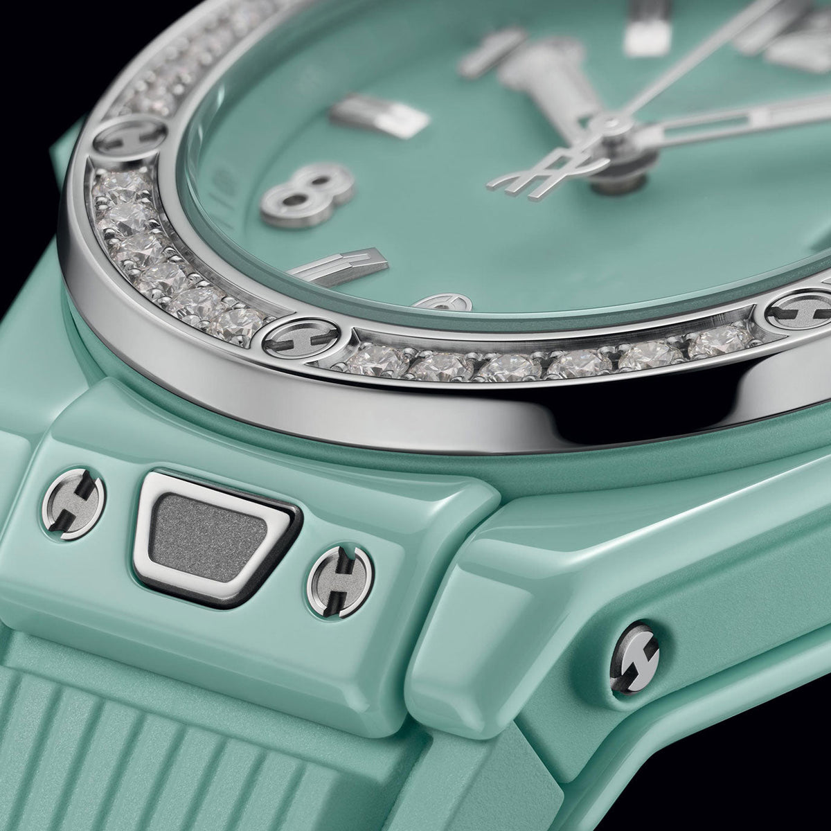 Unworn Big Bang One Click Mint Green Ceramic Diamonds 33, 485.GS.5271.RX.1204, photo 6