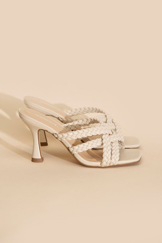 SODA Kellan Double Cross Braided Strappy Heels