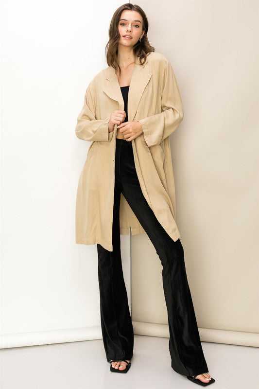 Hyfve Button-Front Oversized Lightweight Coat