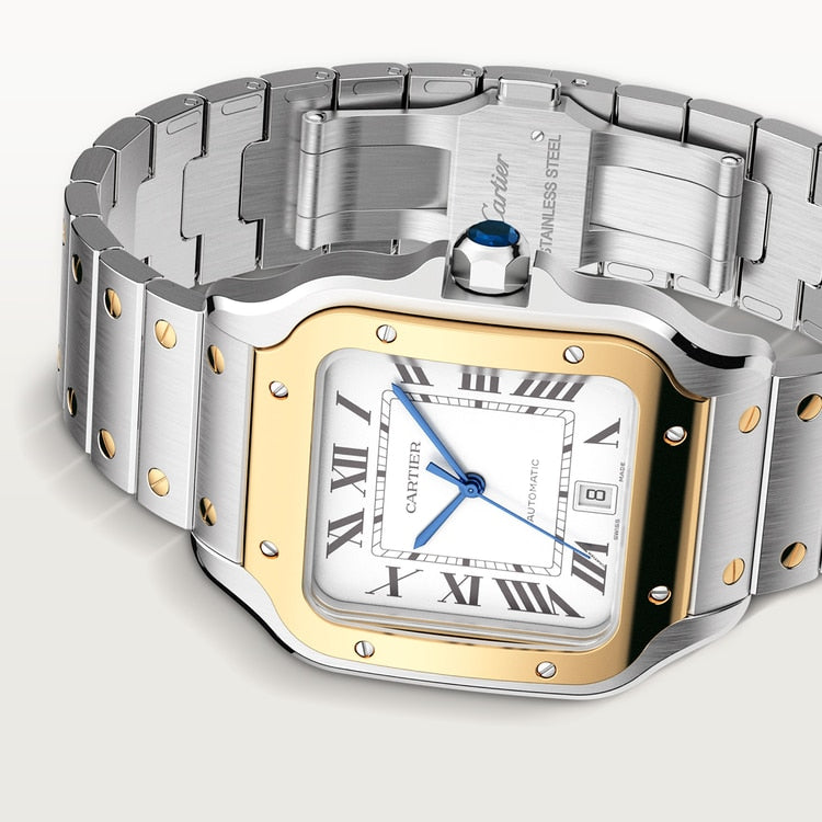 Unworn Santos, Stainless Steel and 18k Yellow Gold, 39.8mm, photo 7