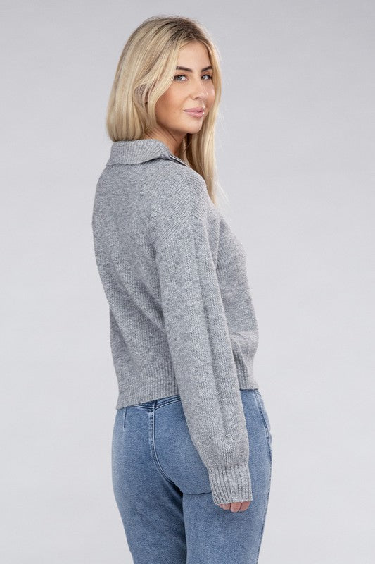 Ambiance Apparel Easy-Wear Half-Zip Pullover Sweater