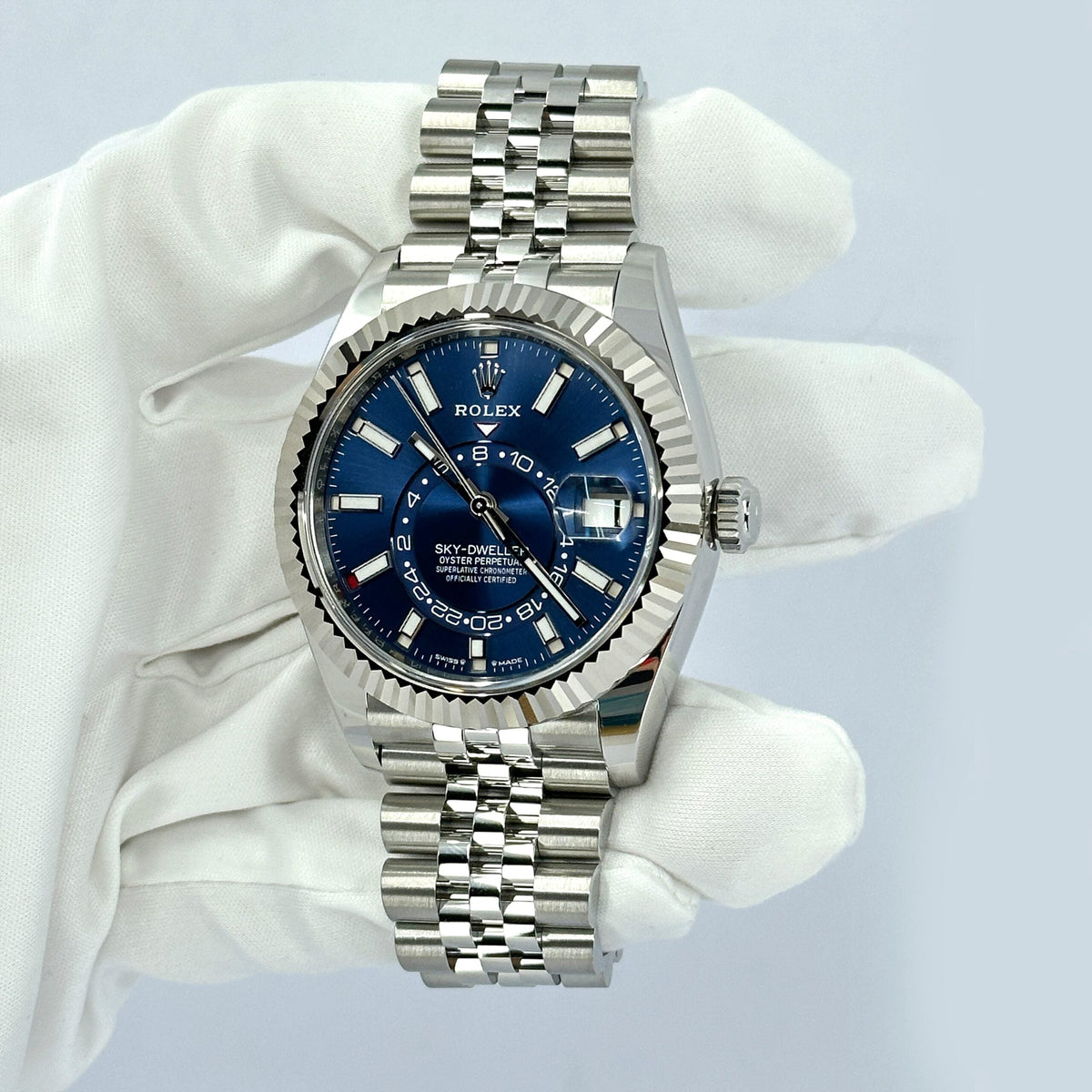 Sky-Dweller, 42mm, Oystersteel and 18k White Gold, Blue, Jubilee, photo 10