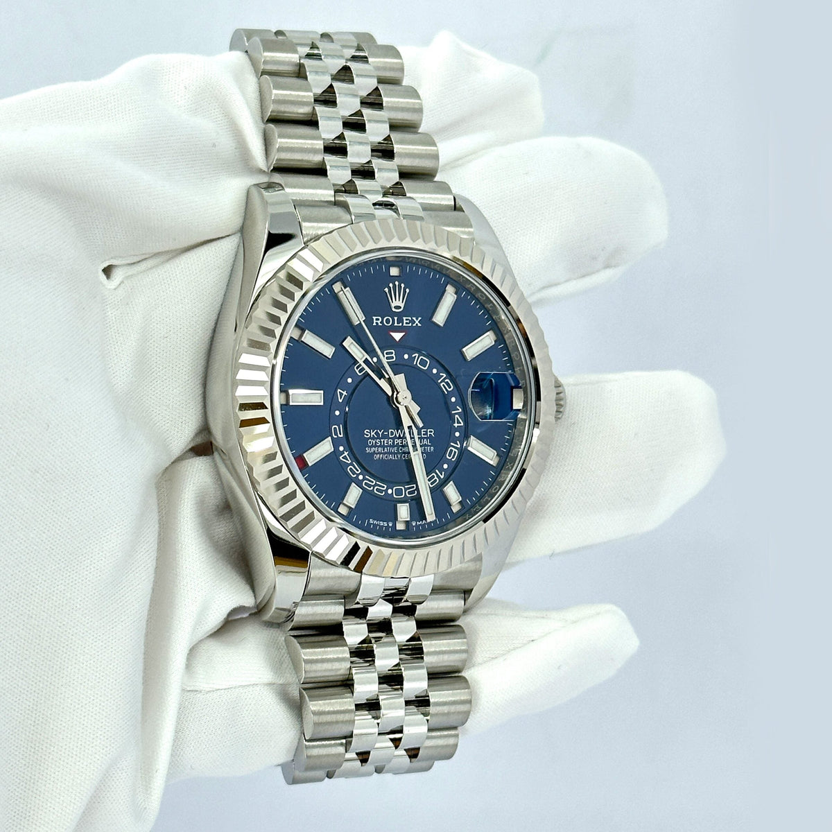 Sky-Dweller, 42mm, Oystersteel and 18k White Gold, Blue, Jubilee, photo 11