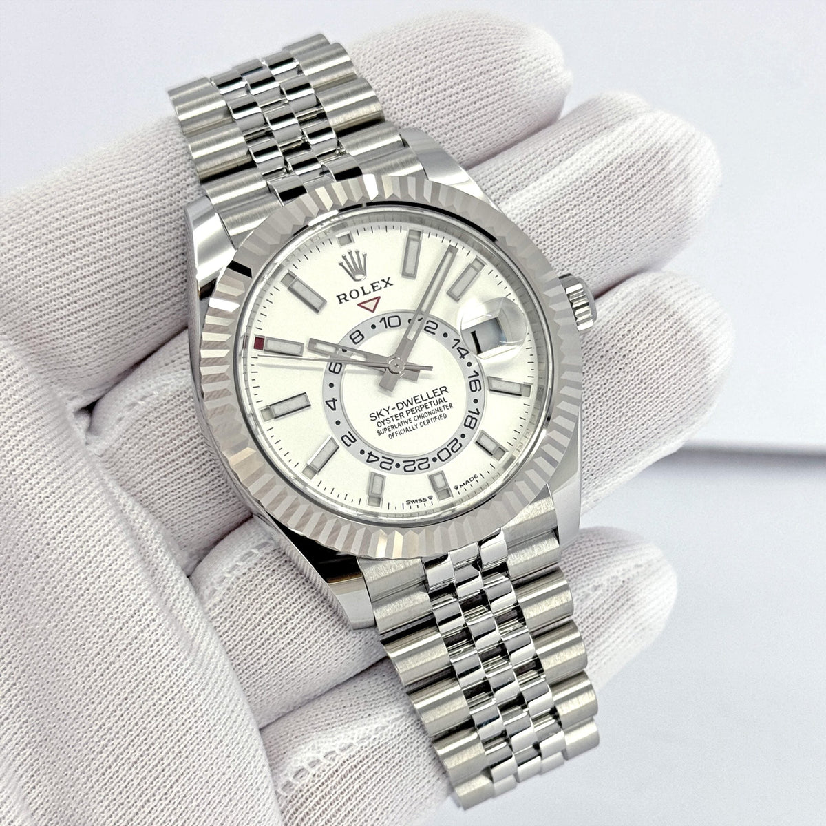 Sky-Dweller, 42mm, Oystersteel and 18k White Gold, White, Jubilee, photo 14