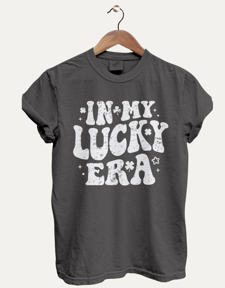 'In My Lucky Era', St Patrick's Day Garment Dye Graphic T-Shirt