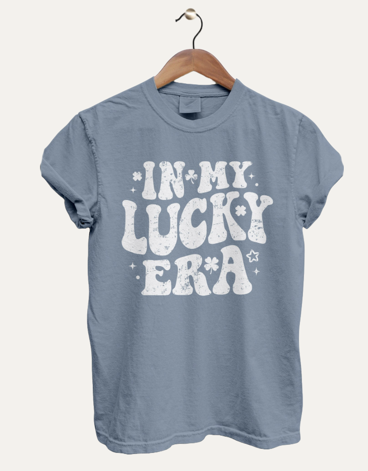 'In My Lucky Era', St Patrick's Day Garment Dye Graphic T-Shirt