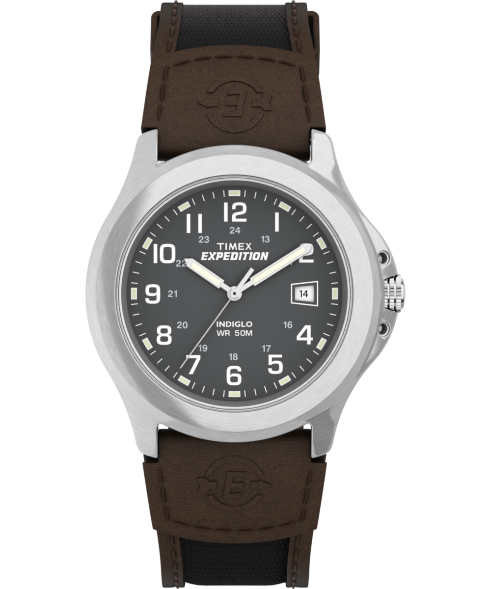 Expedition Metal Field 40mm Leather Strap Watch