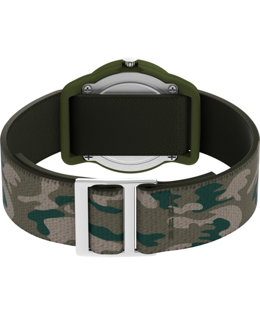 TIMEX TIME MACHINES® 29mm Green Camo Elastic Fabric Kids Watch, photo 4