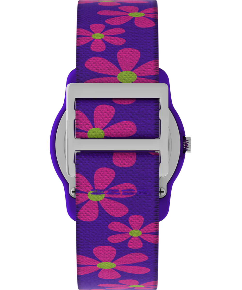 TIMEX TIME MACHINES® 29mm Purple Floral Elastic Fabric Kids Watch, photo 3