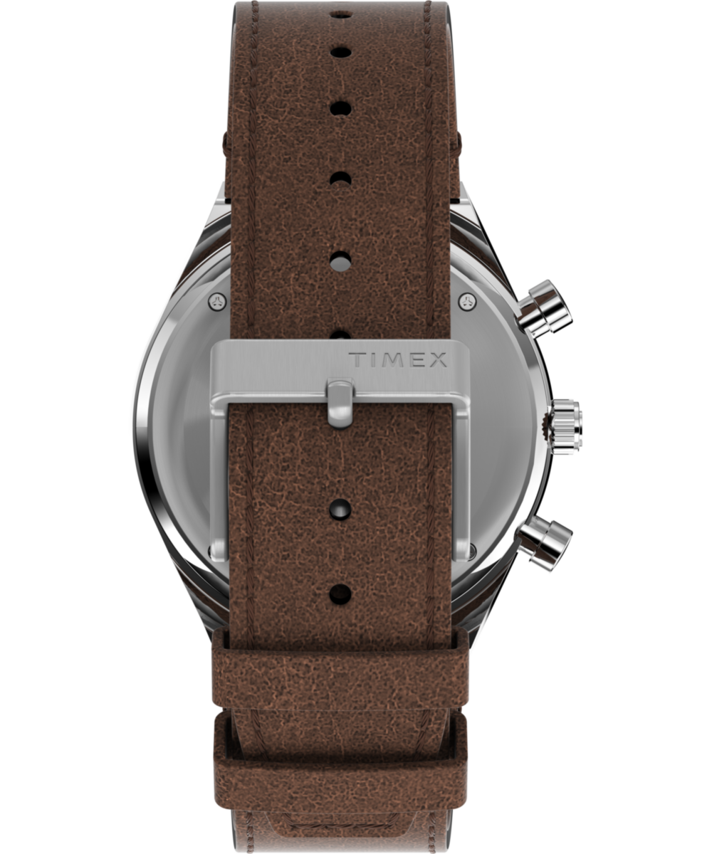 Q Timex Chronograph 40mm Leather Strap Watch, photo 3