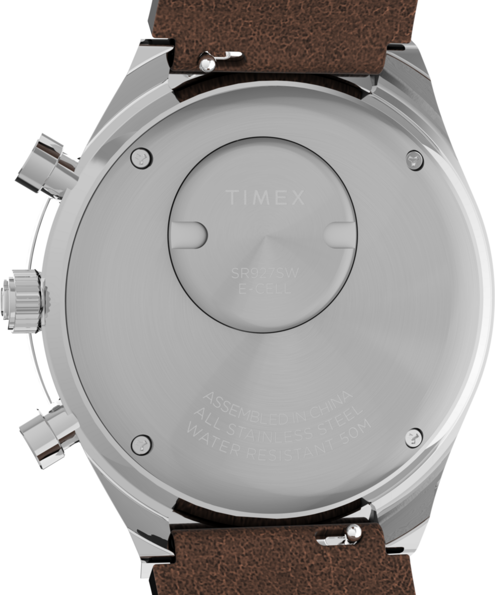 Q Timex Chronograph 40mm Leather Strap Watch, photo 4