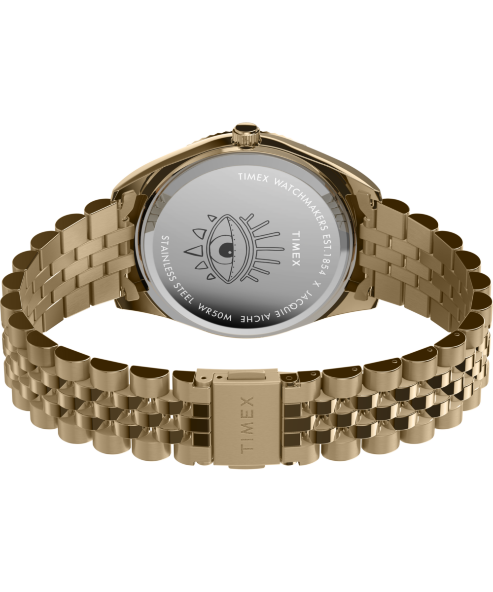 Timex Legacy x Jacquie Aiche Gold Sunray Dial with Tribe Eye 36mm Watch, photo 5