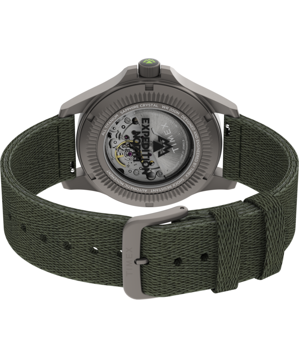 Expedition® Field Post Titanium Automatic 41mm Recycled Fabric Strap Watch, photo 5